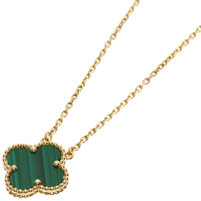 Van Cleef & Arpels Vintage Alhambra Malachite Necklace K18 Yellow Gold Ladies [Used]