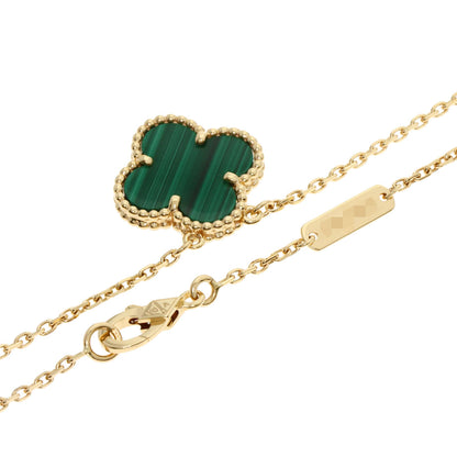 Van Cleef & Arpels Vintage Alhambra Malachite Necklace K18 Yellow Gold Ladies [Used]