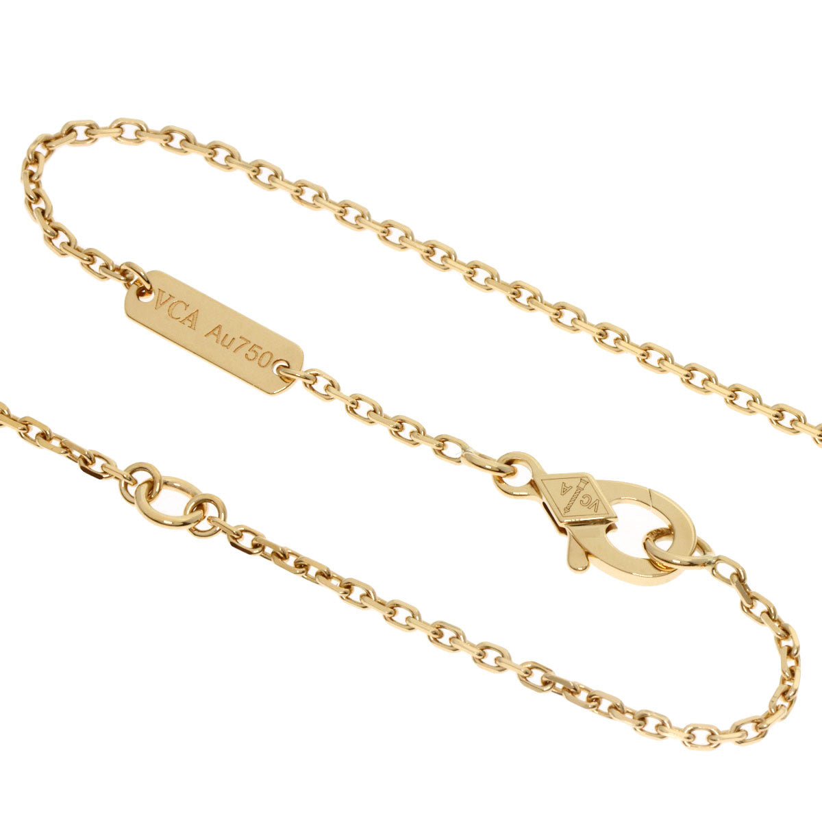 Van Cleef & Arpels Vintage Alhambra Malachite Necklace K18 Yellow Gold Ladies [Used]