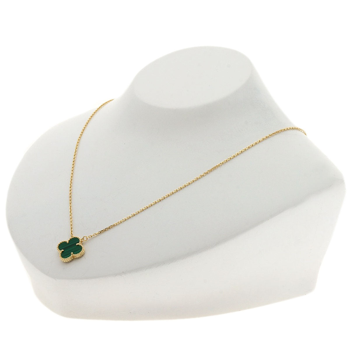 Van Cleef & Arpels Vintage Alhambra Malachite Necklace K18 Yellow Gold Ladies [Used]