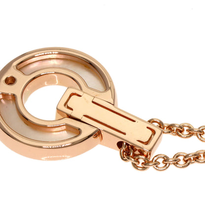 BVLGARI BVLGARI BVLGARI Openwork Diamond Shell Necklace K18 Pink Gold Ladies [Used]