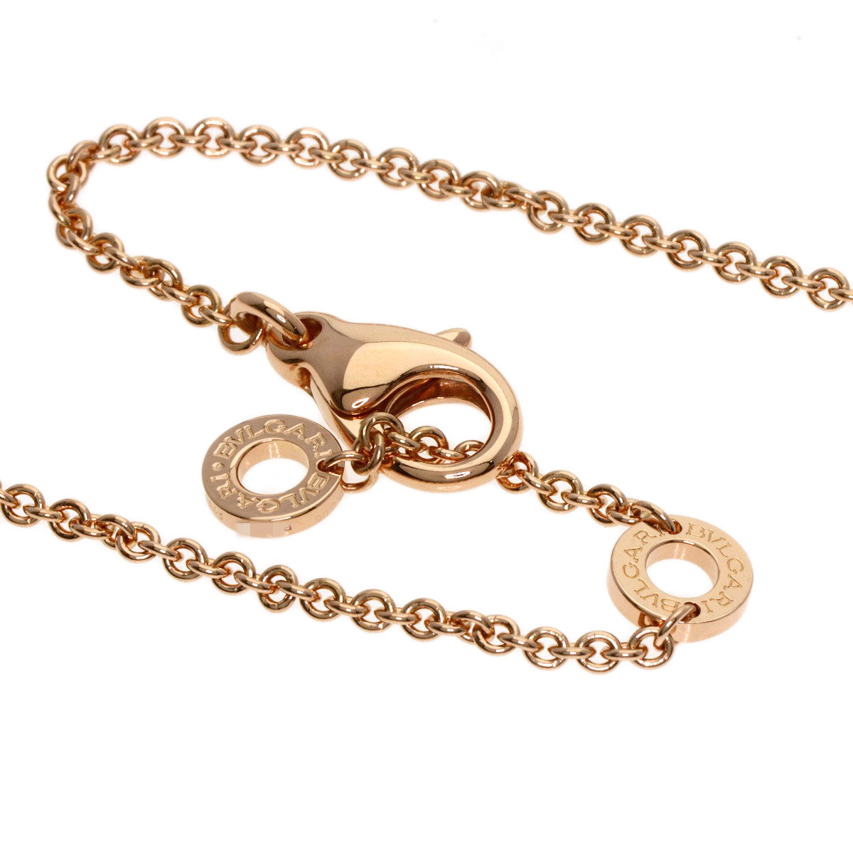 BVLGARI BVLGARI BVLGARI Openwork Diamond Shell Necklace K18 Pink Gold Ladies [Used]