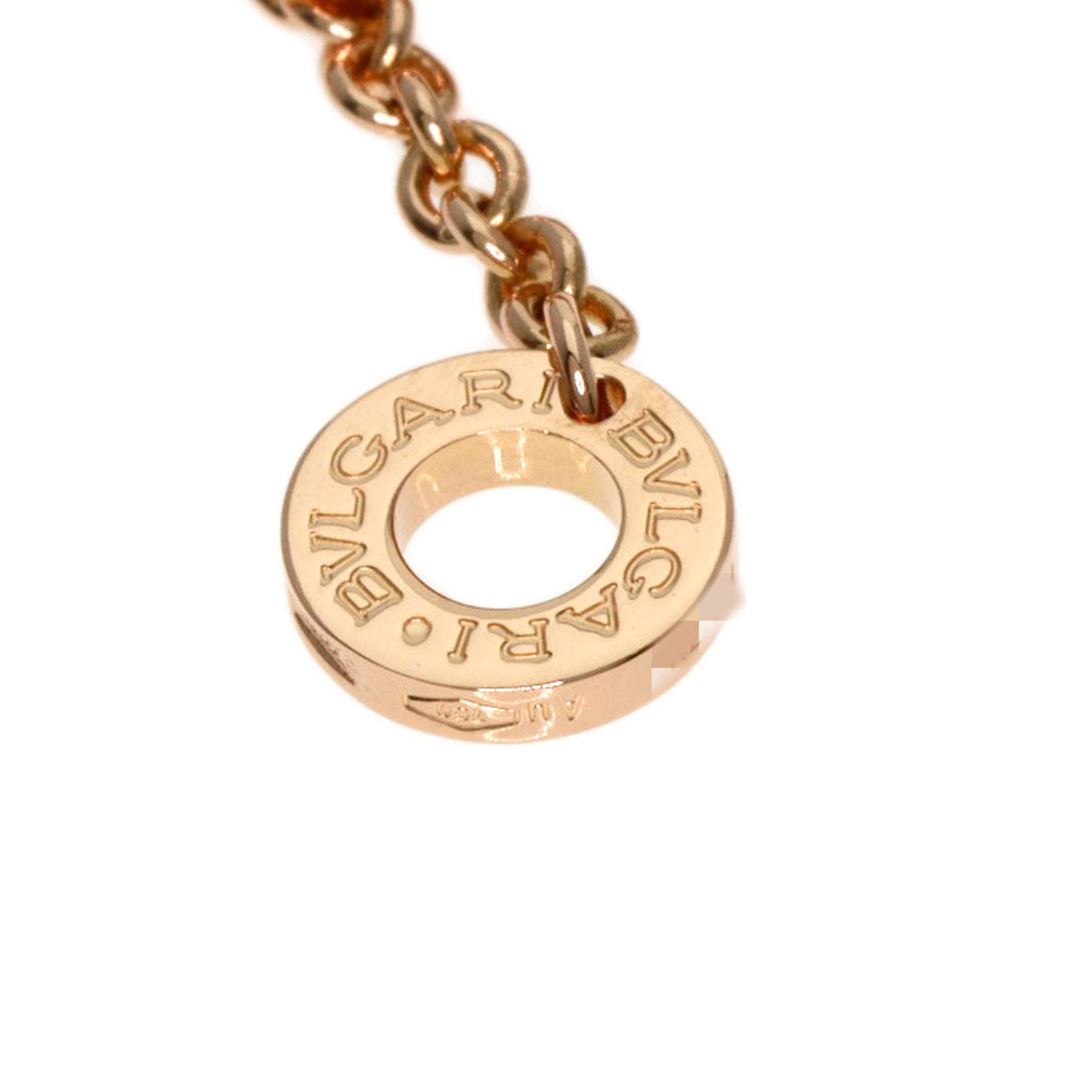 BVLGARI BVLGARI BVLGARI Openwork Diamond Shell Necklace K18 Pink Gold Ladies [Used]