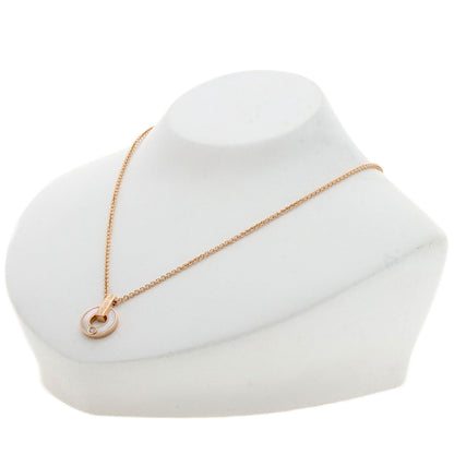 BVLGARI BVLGARI BVLGARI Openwork Diamond Shell Necklace K18 Pink Gold Ladies [Used]