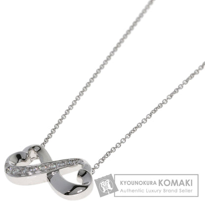 TIFFANY&Co. Double Loving Heart Diamond Necklace K18 White Gold Ladies [Used]