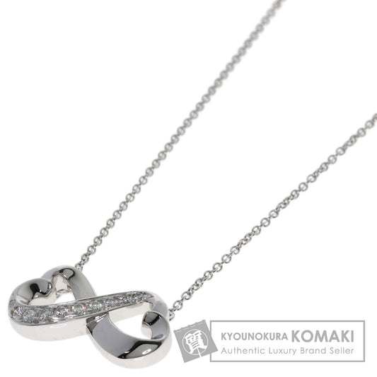 TIFFANY&Co. Double Loving Heart Diamond Necklace K18 White Gold Ladies [Used]
