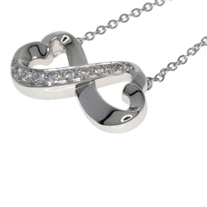 TIFFANY&Co. Double Loving Heart Diamond Necklace K18 White Gold Ladies [Used]