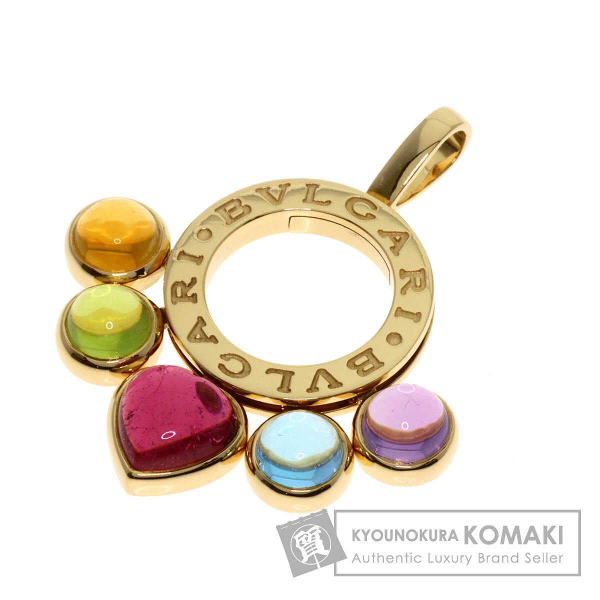 BVLGARI allegra multicolor stone Pendant top K18 Yellow Gold Ladies [Used]