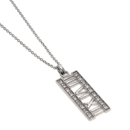 TIFFANY&Co. Atlas bar Diamond Necklace K18 White Gold Ladies [Used]