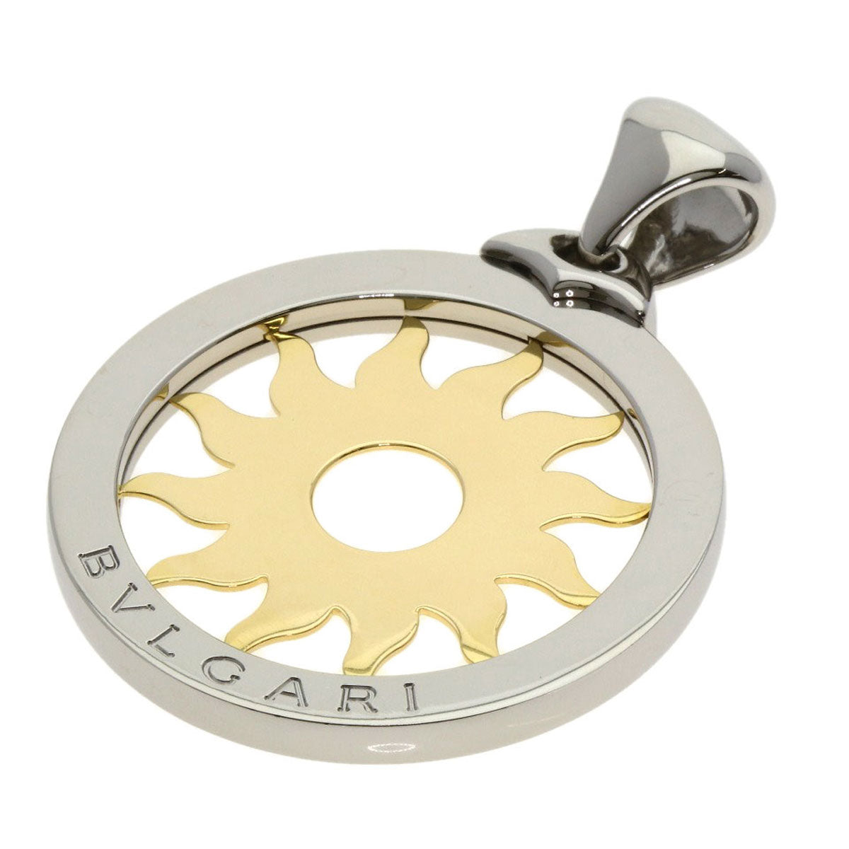 BVLGARI Tondosan Large TOP Pendant top Stainless Steel 18K Yellow Goldmens [Used]