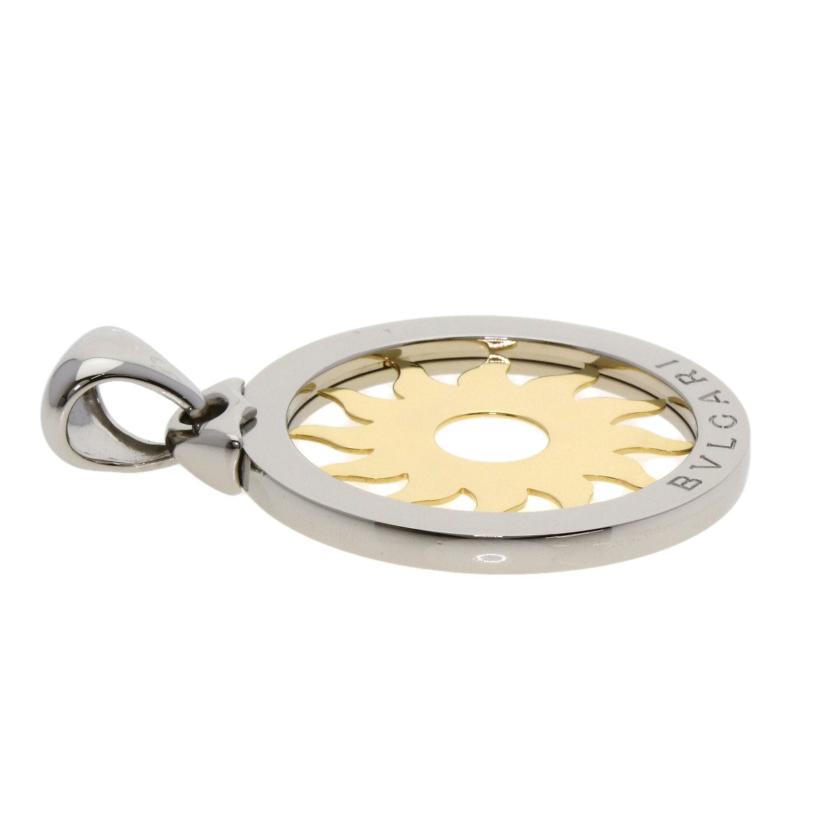 BVLGARI Tondosan Large TOP Pendant top Stainless Steel 18K Yellow Goldmens [Used]