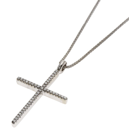 Damiani Mystery Cross Diamond Necklace K18 White Gold Ladies [Used]