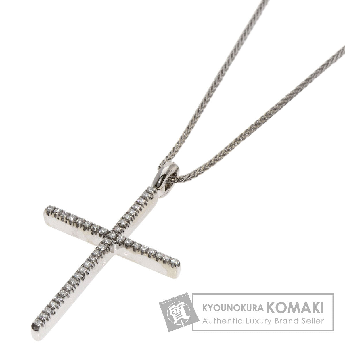 Damiani Mystery Cross Diamond Necklace K18 White Gold Ladies [Used]