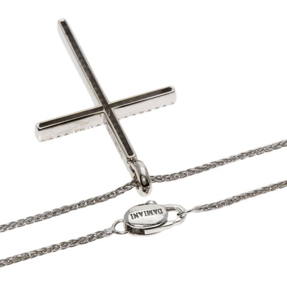 Damiani Mystery Cross Diamond Necklace K18 White Gold Ladies [Used]