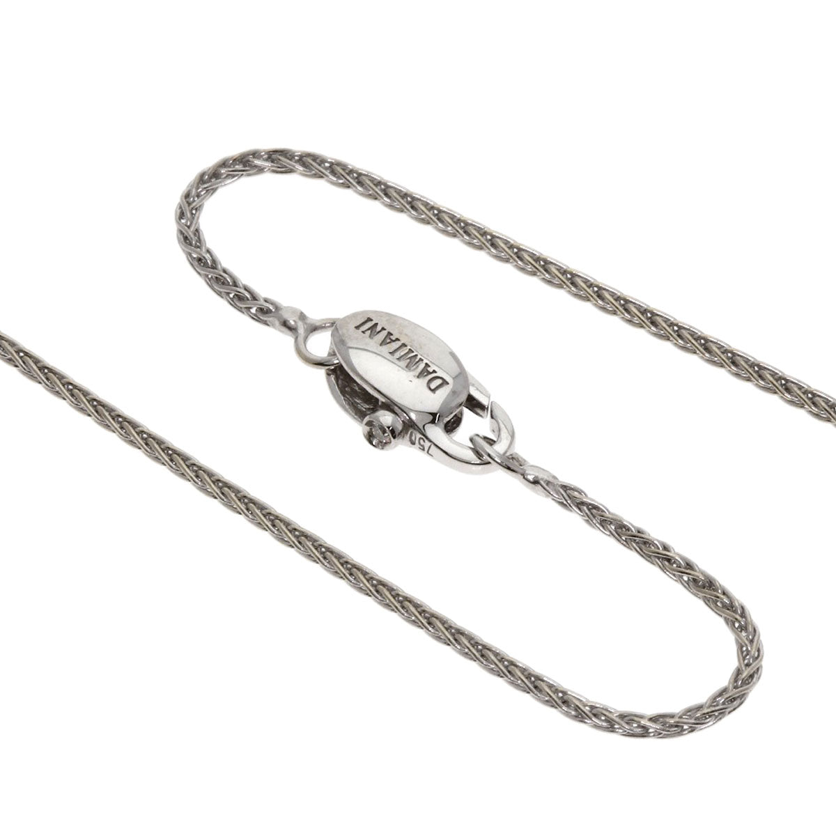 Damiani Mystery Cross Diamond Necklace K18 White Gold Ladies [Used]