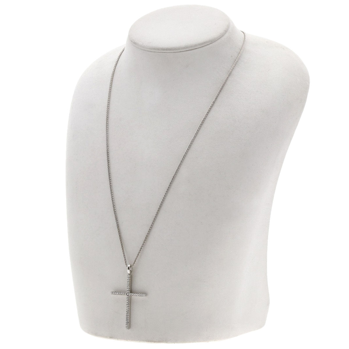 Damiani Mystery Cross Diamond Necklace K18 White Gold Ladies [Used]