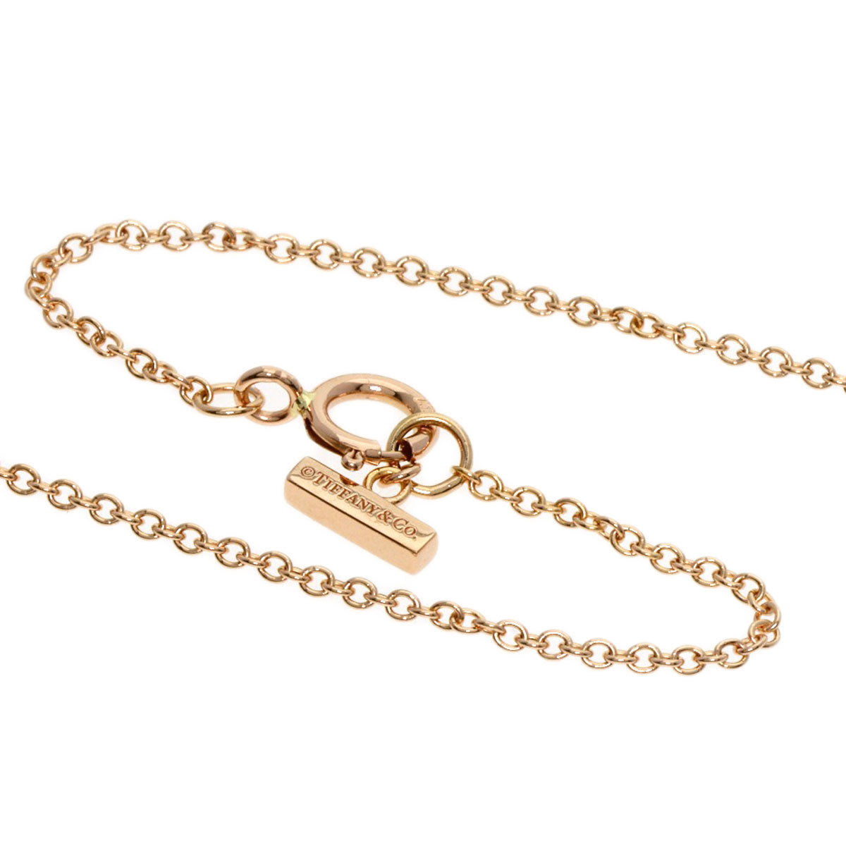 TIFFANY&Co. T TWO Circle Shell Diamond Necklace K18 Pink Gold Ladies [Used]