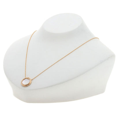 TIFFANY&Co. T TWO Circle Shell Diamond Necklace K18 Pink Gold Ladies [Used]