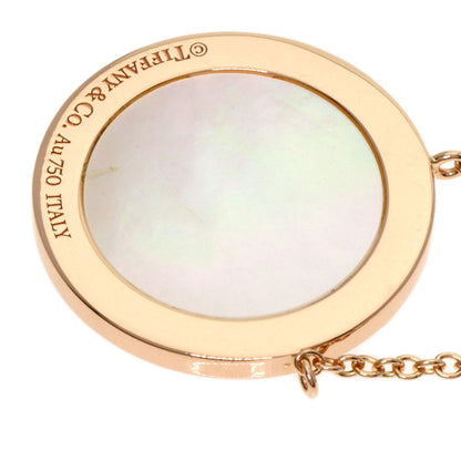 TIFFANY&Co. T TWO Circle Shell Diamond Necklace K18 Pink Gold Ladies [Used]