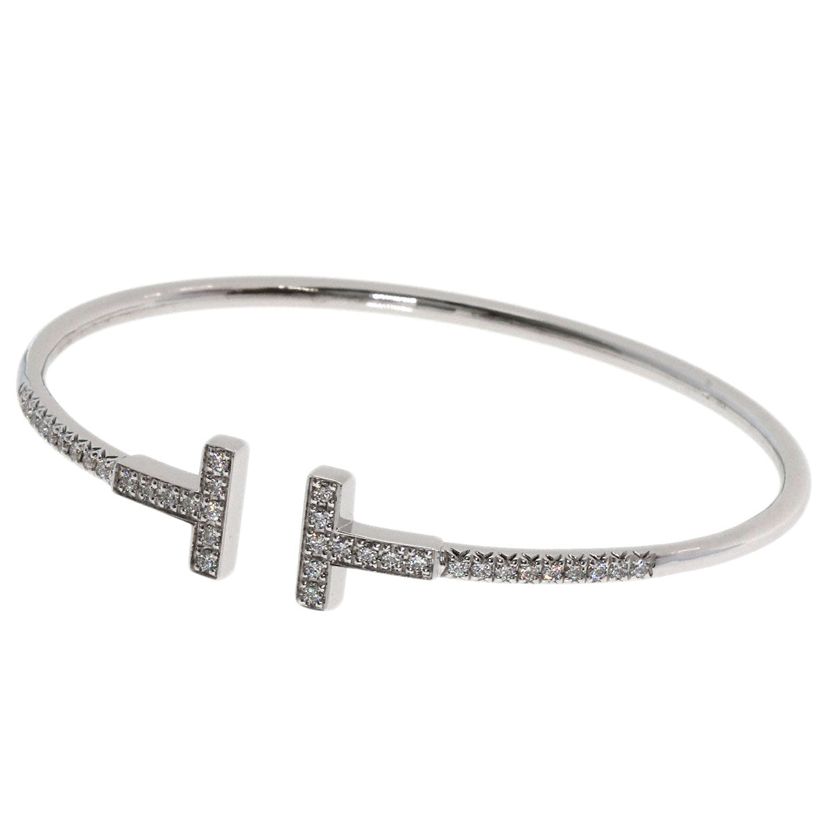 TIFFANY&Co. TWire Diamond Bracelet K18 White Gold Ladies [Used]