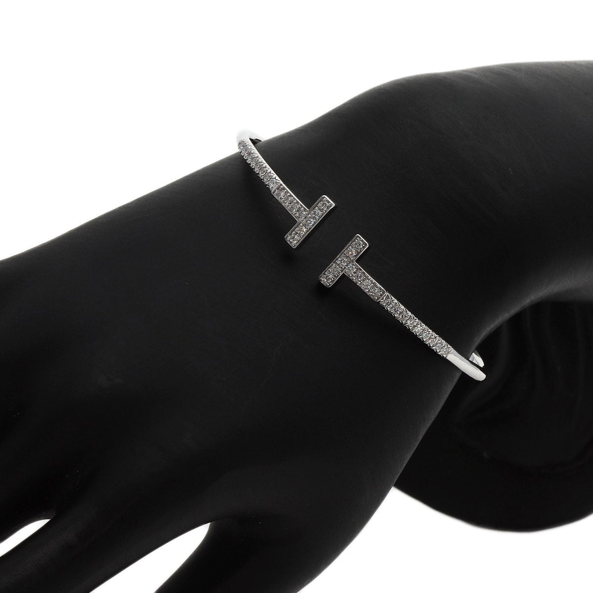 TIFFANY&Co. TWire Diamond Bracelet K18 White Gold Ladies [Used]