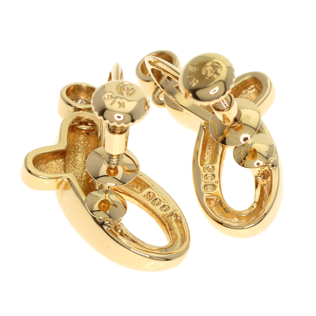 TASAKI 1P Diamond Earring K18 Yellow Gold Ladies [Used]