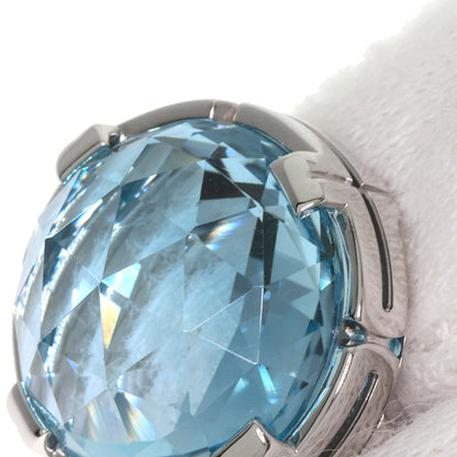 BVLGARI Parentesi Cocktail Blue Topaz Diamond Ring K18 White Gold Ladies [Used]