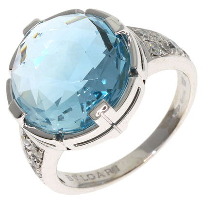 BVLGARI Parentesi Cocktail Blue Topaz Diamond Ring K18 White Gold Ladies [Used]