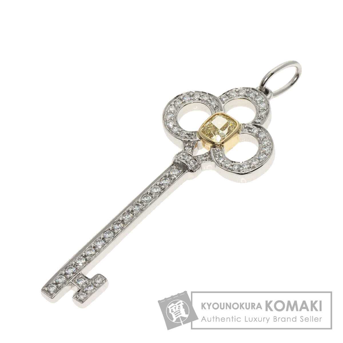 TIFFANY&Co. Crown Key Yellow Diamond Diamond Pendant top Platinum PT950 18K Yellow GoldLadies [Used]