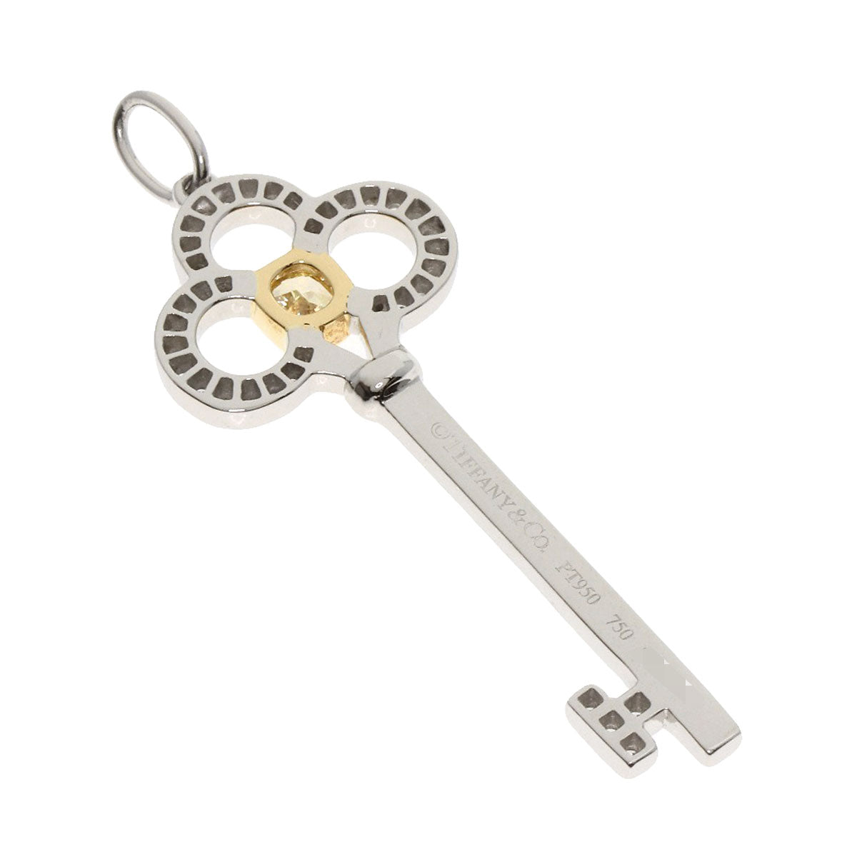 TIFFANY&Co. Crown Key Yellow Diamond Diamond Pendant top Platinum PT950 18K Yellow GoldLadies [Used]