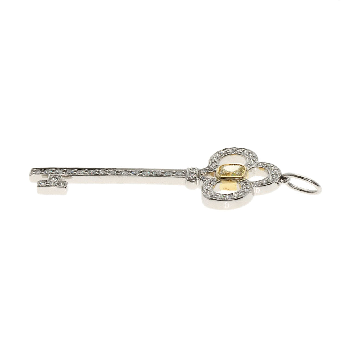 TIFFANY&Co. Crown Key Yellow Diamond Diamond Pendant top Platinum PT950 18K Yellow GoldLadies [Used]