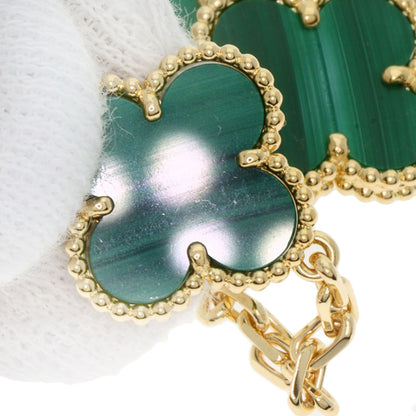 Van Cleef & Arpels Vintage Alhambra 10P Malachite Necklace K18 Yellow Gold Ladies [Used]