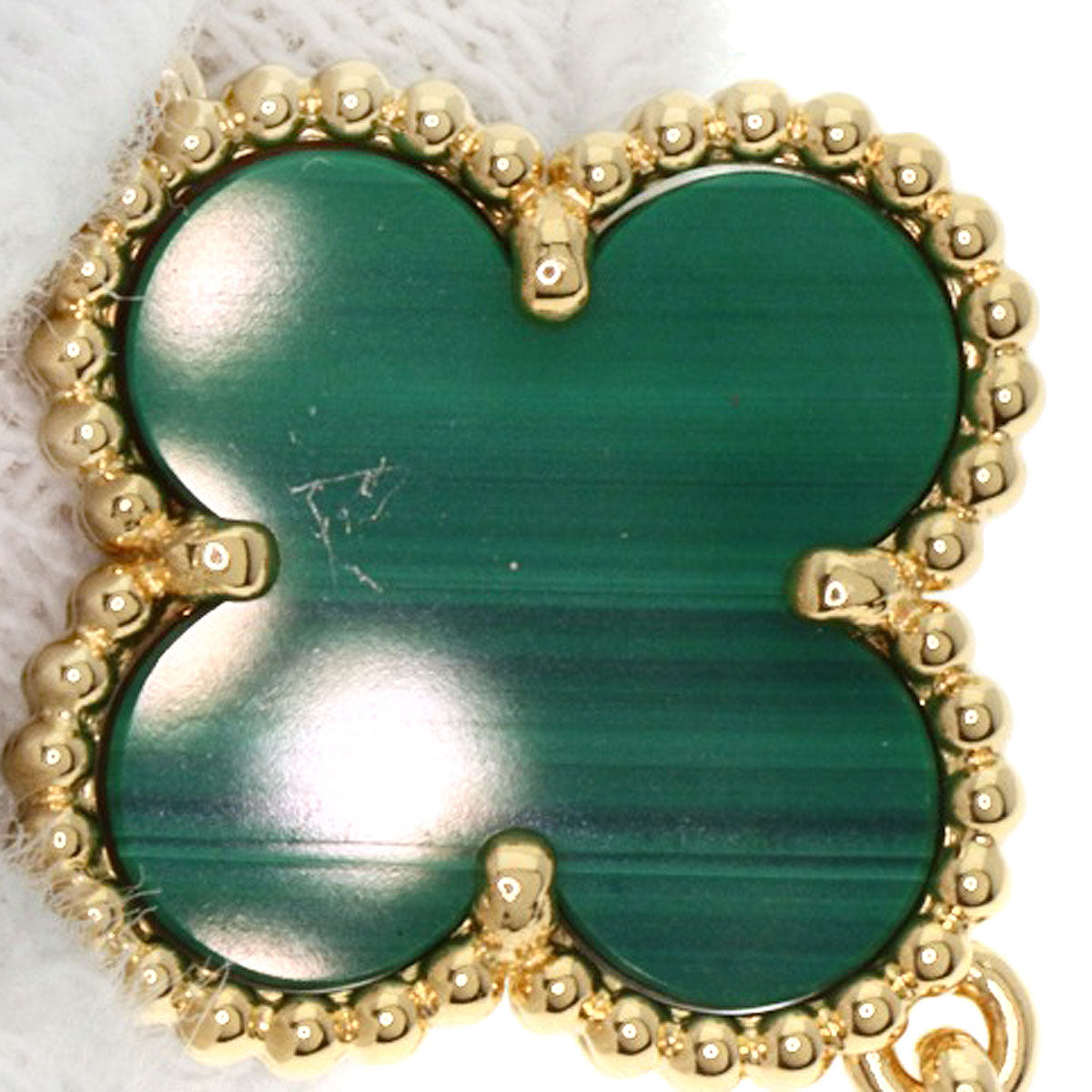 Van Cleef & Arpels Vintage Alhambra 10P Malachite Necklace K18 Yellow Gold Ladies [Used]