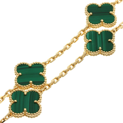 Van Cleef & Arpels Vintage Alhambra 10P Malachite Necklace K18 Yellow Gold Ladies [Used]