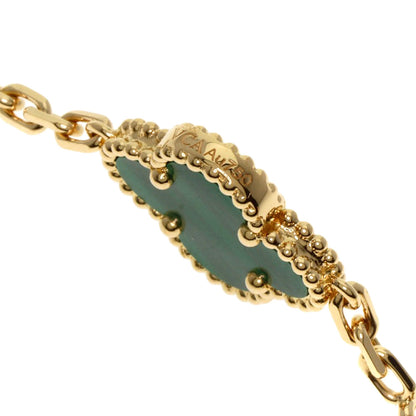 Van Cleef & Arpels Vintage Alhambra 10P Malachite Necklace K18 Yellow Gold Ladies [Used]