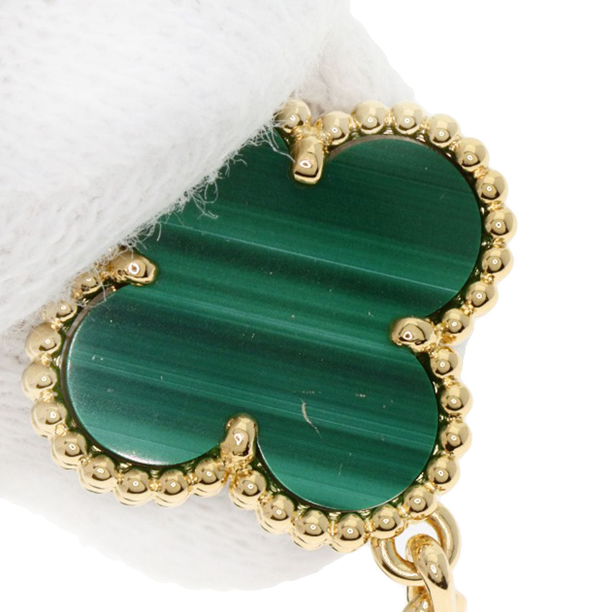 Van Cleef & Arpels Vintage Alhambra 10P Malachite Necklace K18 Yellow Gold Ladies [Used]