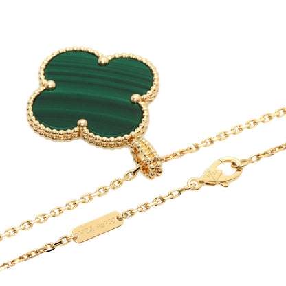 Van Cleef & Arpels Magic Alhambra Malachite Long 35.4" Necklace K18 Yellow Gold Ladies [Used]