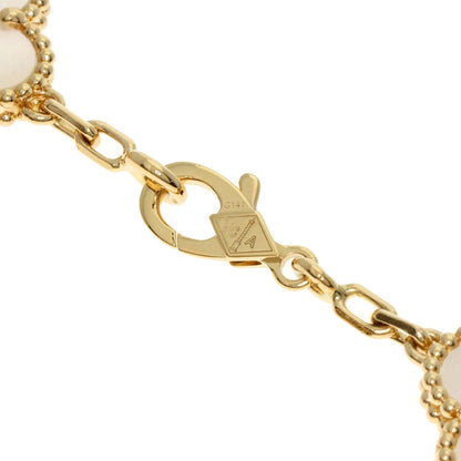 Van Cleef & Arpels Vintage Alhambra 5P White Shell Bracelet K18 Yellow Gold Ladies [Used]