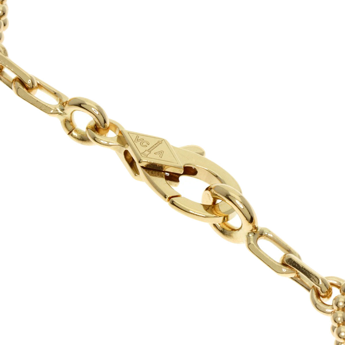Van Cleef & Arpels Vintage Alhambra 5P White Shell Bracelet K18 Yellow Gold Ladies [Used]