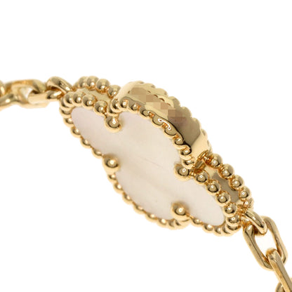 Van Cleef & Arpels Vintage Alhambra 5P White Shell Bracelet K18 Yellow Gold Ladies [Used]