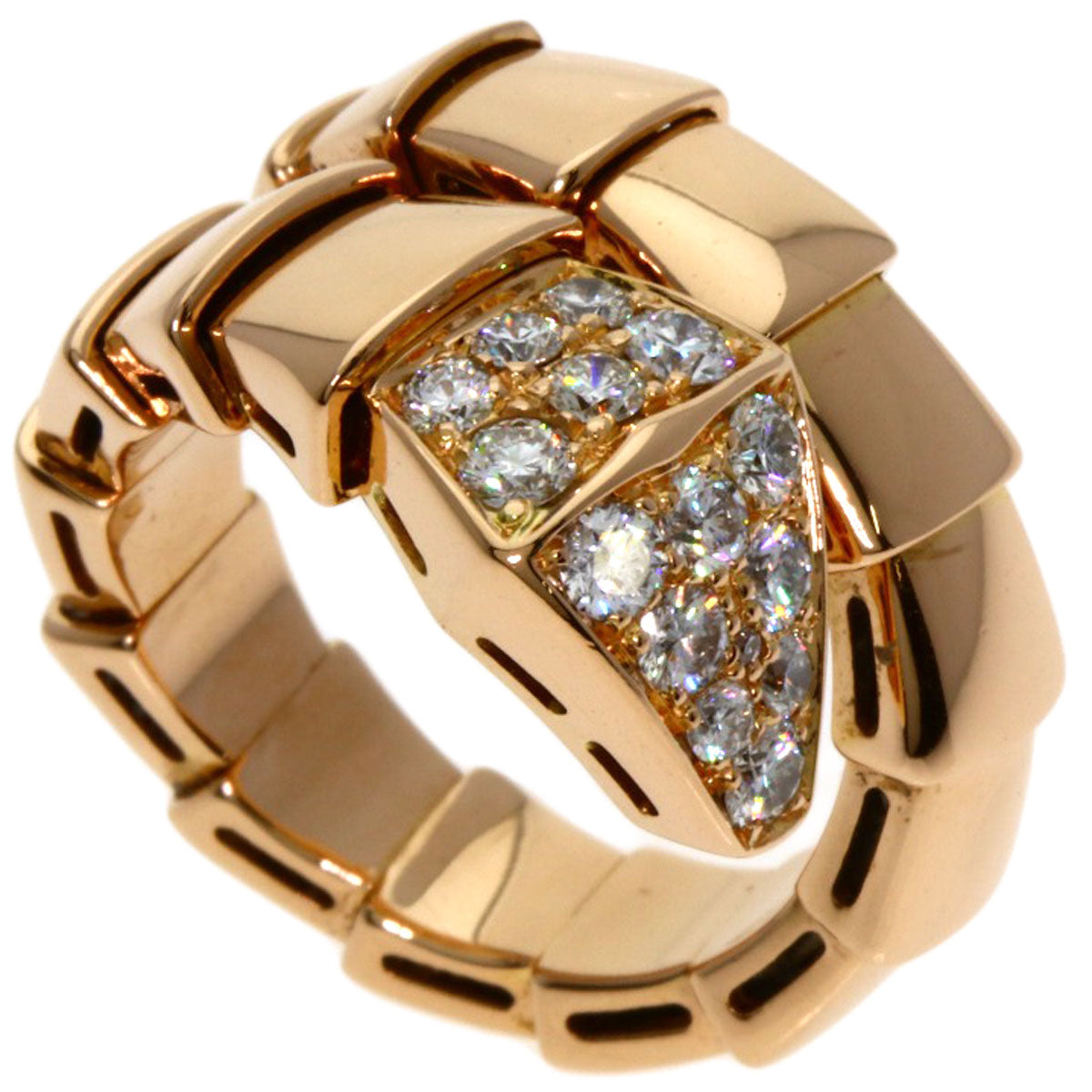 BVLGARI Serpenti Viper Diamond M Ring K18 Pink Gold Ladies [Used]