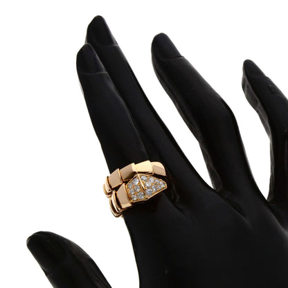 BVLGARI Serpenti Viper Diamond M Ring K18 Pink Gold Ladies [Used]