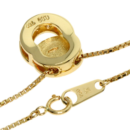 CELINE Logo Circle Diamond Necklace K18 Yellow Gold Ladies [Used]