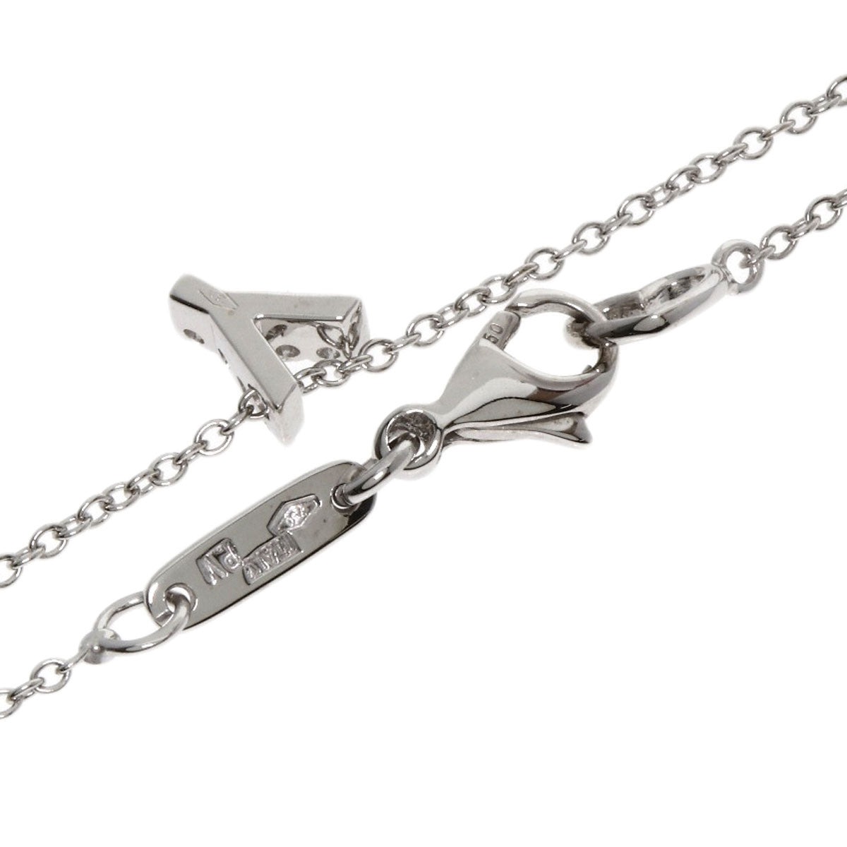 Ponte Vecchio Initial Y Diamond Necklace K18 White Gold Ladies [Used]