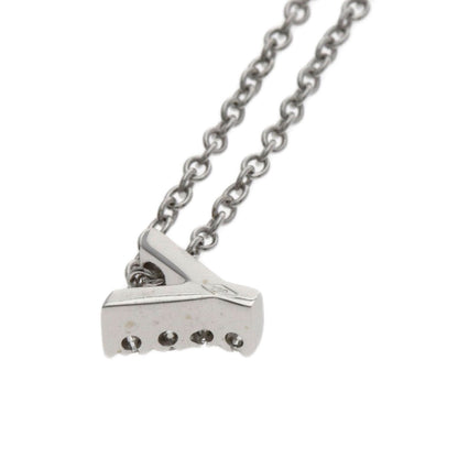 Ponte Vecchio Initial Y Diamond Necklace K18 White Gold Ladies [Used]