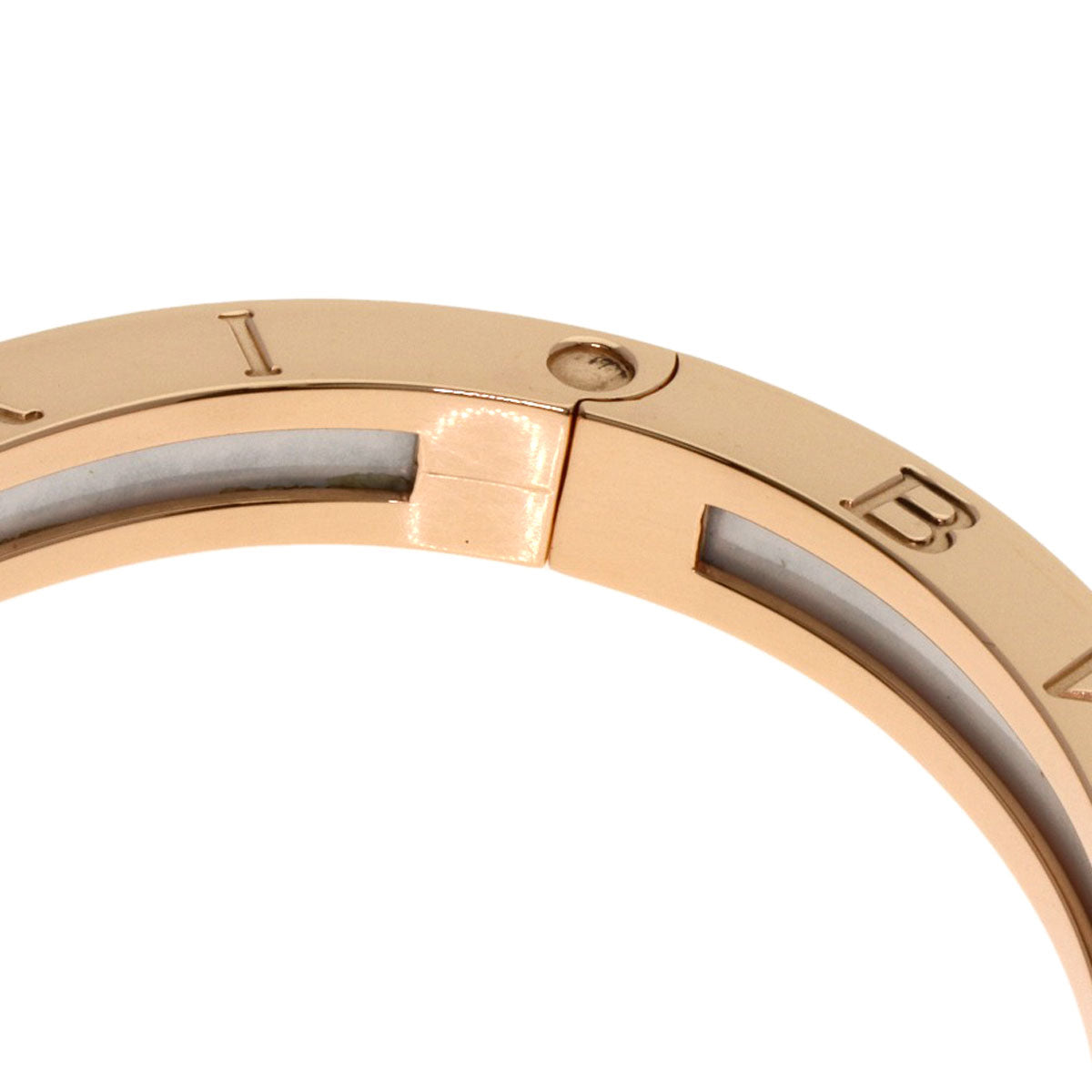 BVLGARI B.zero1 M White Ceramic Bracelet K18 Pink Gold Ladies [Used]