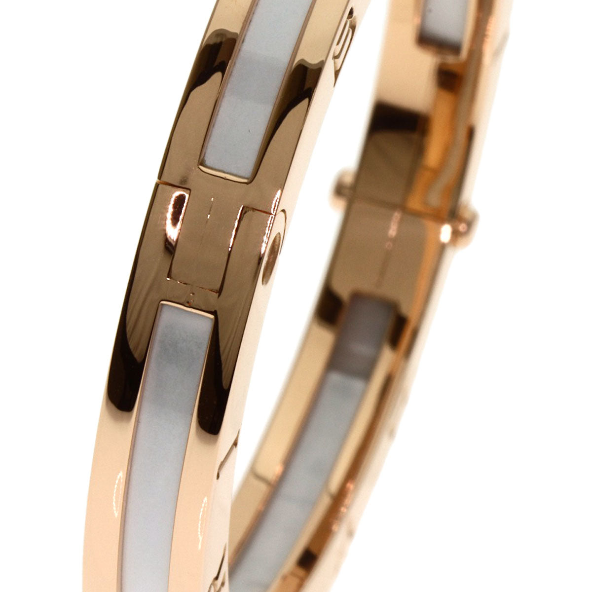 BVLGARI B.zero1 M White Ceramic Bracelet K18 Pink Gold Ladies [Used]
