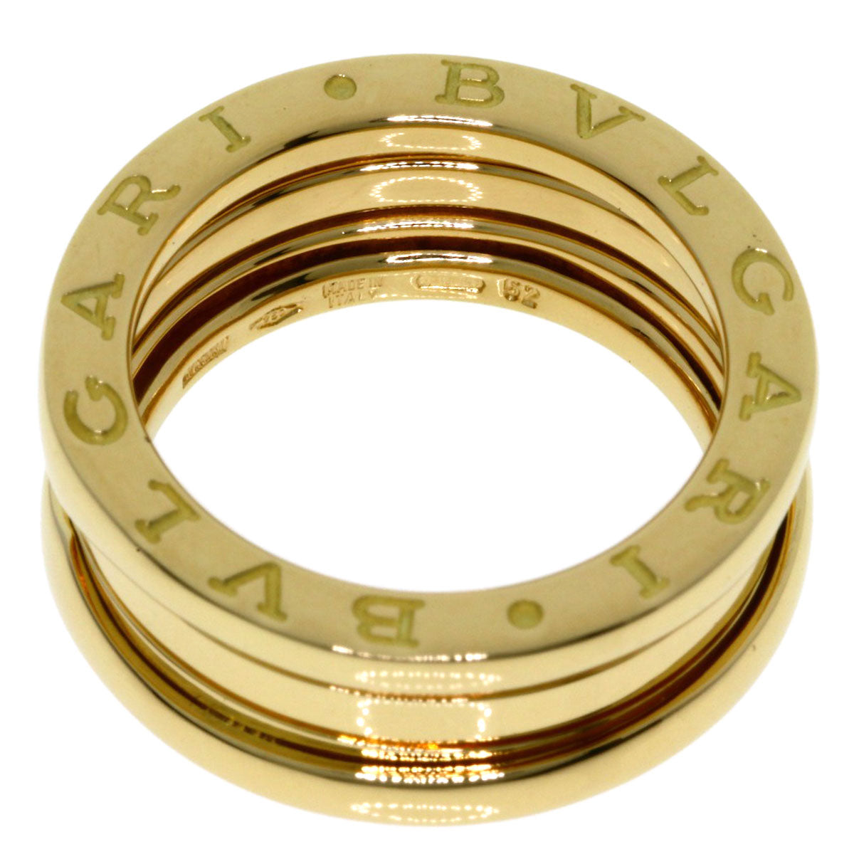 BVLGARI B.zero1 2 band #52 Ring K18 Yellow Gold Ladies [Used]