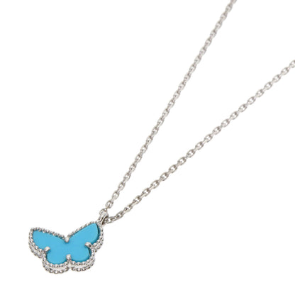 Van Cleef & Arpels Sweet Alhambra Papillon Turquoise Necklace K18 White Gold Ladies [Used]