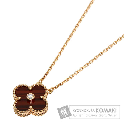 Van Cleef & Arpels Vintage Alhambra Bullseye 1P Diamond Necklace K18 Pink Gold Ladies [Used]
